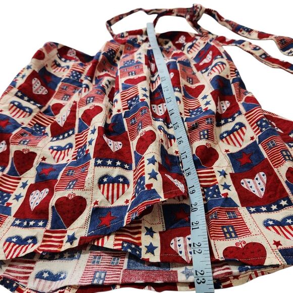 Sleeveless Top For Women Large American Flag Hearts Printed Halter Neck Open Top - Picture 5 of 6